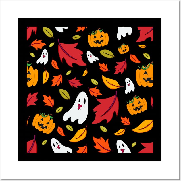 Spooky Fall Pattern Wall Art by Emberpixie